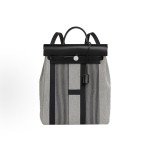 HERMES Herbag Zip 29 Silver buckle hand-held backpack, regular unisex couple style, black, beige and light beige